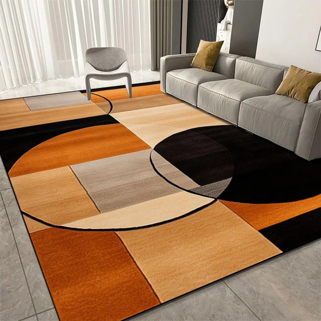 Wucifang Jewelry Geometrischer Teppich aus Flanell in Orange, weich und rutschfest, B/T: 180 x 250 cm - Bild 1