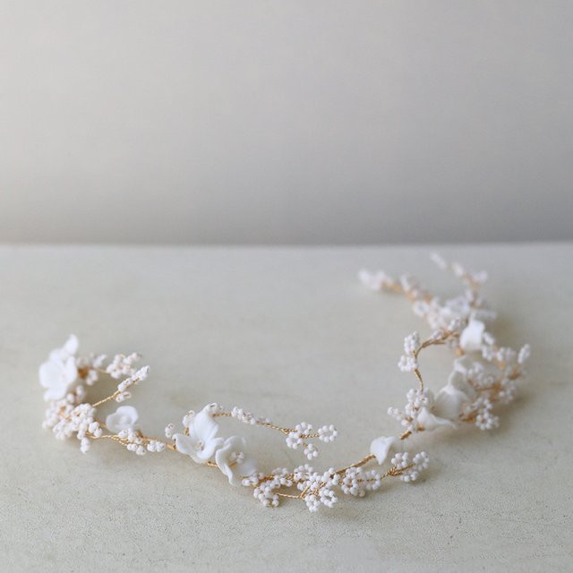 GETNOIVAS Stirnband Keramik, Blumen, Gold, Damen - Bild 1