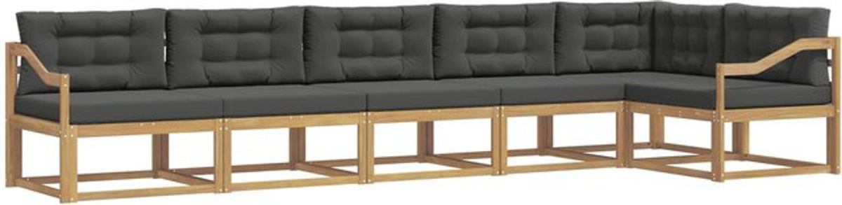 vidaXL Outdoor-Sofagarnitur aus Akazienmassivholz mit 4 Teilen in Weiß und Anthrazit aus Polyester - Bild 1