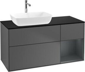 V&B Waschtischunterschrank Finion Wandbeleuchtung in Anthrazit lackiert, Breite: 120 cm, Höhe: 50,1 cm, Tiefe: 50,1 cm - Bild 1