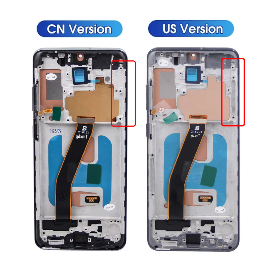 Samsung S20 TFT LCD Display mit Rahmen und Digitizer Touchscreen für 4G G980 G980F 5G G981 in Schwarz oder Silber - Bild 5