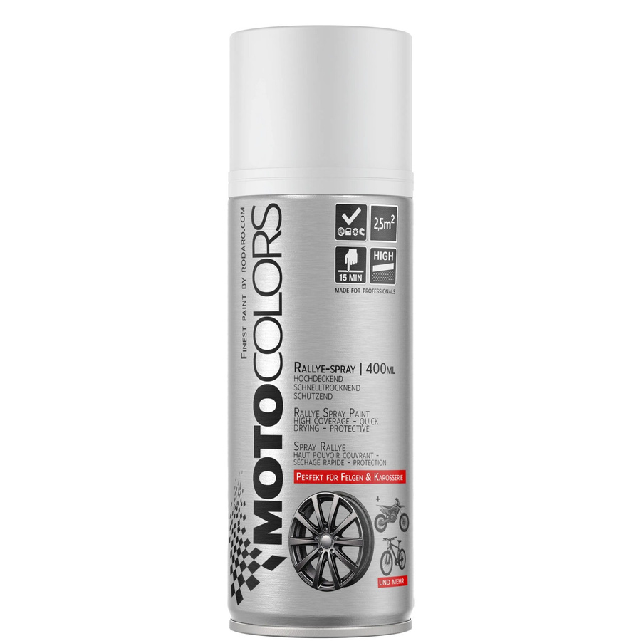 MotoColors Spraylack Ralley Weiss Matt 400ml wetterfest und schnelltrocknend - Bild 2