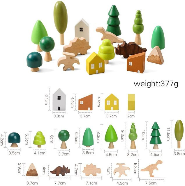Binchi Keji Travel Baby Holzbaum Pilz Bausteine Spielzeug, ab 0 Jahre, Bunt / Mehrfarbig - Bild 1