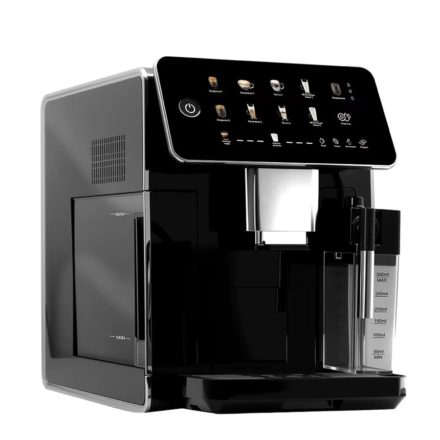XMSJ Professionelle Espressomaschine mit 20 Bar und Milchaufschäumer, Automatischer Kaffeevollautomat für Espresso, Latte und Cappuccino, Schwarz - Bild 3