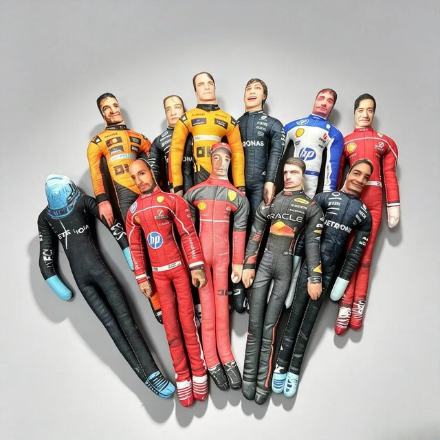Beast Kingdom Piastri George Carlos Sainz Rennfahrer Plüschtier, 28cm, mit Beweglichem Skelett - Bild 1