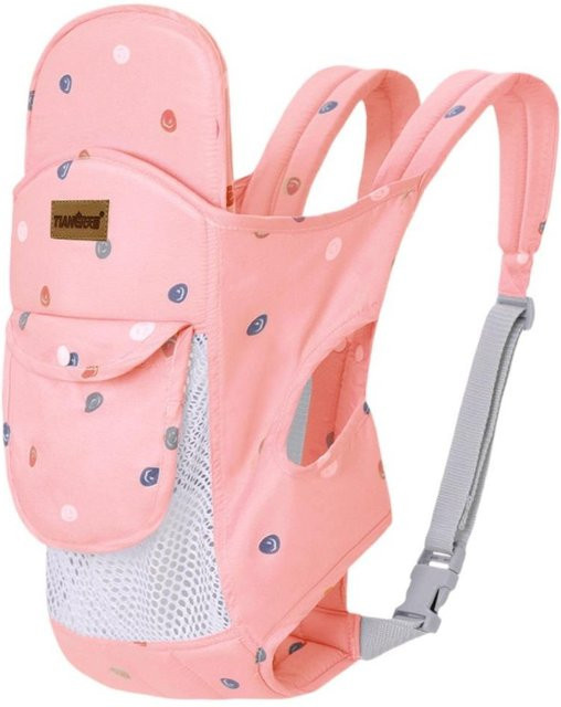 Multifunktionale Babytrage von Wuherote als Wickeltasche und Tragetuch für Neugeborene in Pink, Blau oder Grau - Bild 1