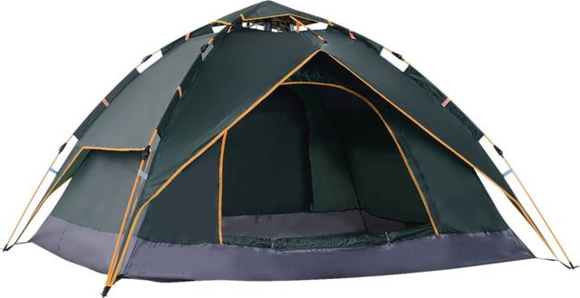 Outsunny Quick-Up-Campingzelt für 2 Erwachsene und 1 Kind, wasserdicht, 4 Jahreszeiten, Dunkelgrün, B/T/H: 210 x 210 x 140 cm - Bild 4