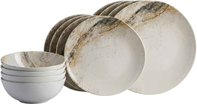 Ritzenhoff & Breker Basic-Set Arezzo Dinner-Service aus Keramik, 12er Set, Multicolour - Bild 1