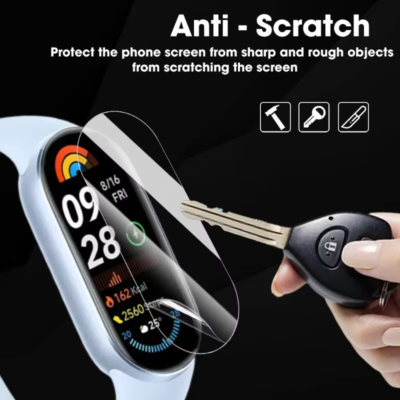 5er Pack Hydrogel Schutzfolien für Xiaomi Mi Band 10, 9 und 8, transparente TPU Vollabdeckung Screen Protector in HD-Qualität - Bild 3