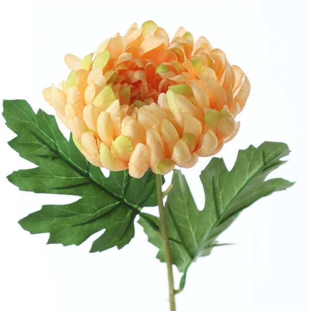 Künstliche Chrysanthemen aus Seidenblüten in Orange für deine Dekoration - Bild 1