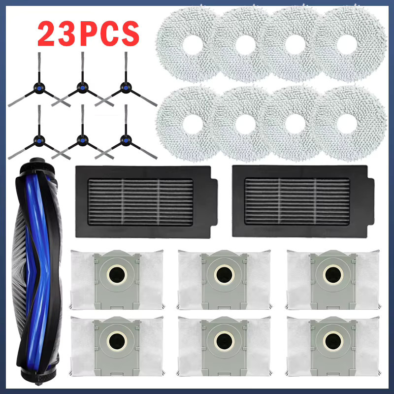 LIXIU Zubehör-Set für Ecovacs T50 Pro Omni, T50 Pro und T50 Omni in Weiß mit HEPA-Filter, Mopp-Tuch und Seitenbürsten - Bild 3