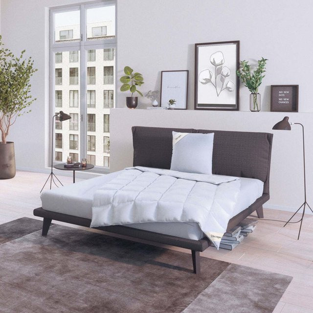 Decoper Daunendecke Weiß mit Baumwollbezug, Füllung: 90% Daunen und 10% Federn, B x L: 200 x 200 cm - Bild 1
