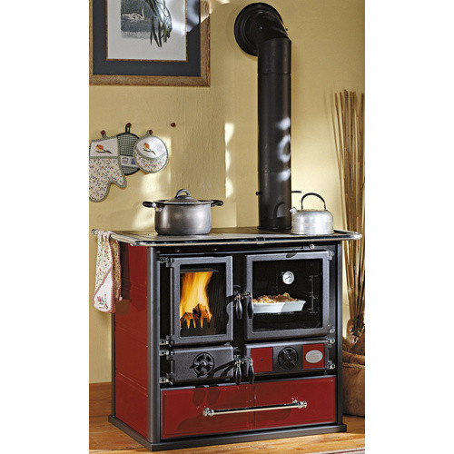 La Nordica Holzherd Rosa in Bordeauxrot und Anthrazit mit Keramikkacheln 8,4 kW - Bild 3