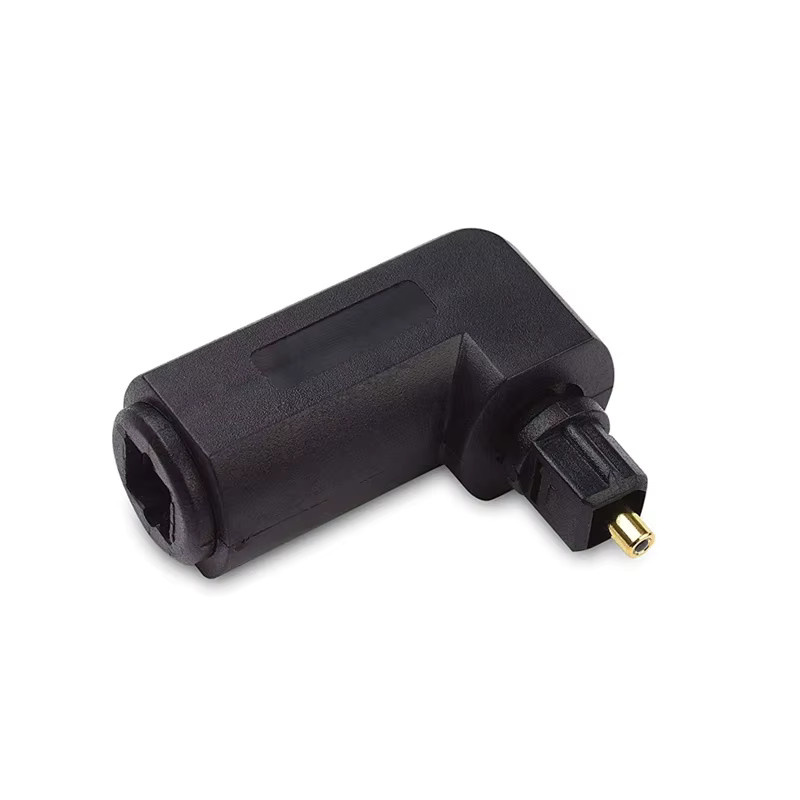 BSN Digitaler optischer Toslink Audio-Video-Kabel-Adapter, 90-Grad-Stecker auf Buchse, Schwarz - Bild 2