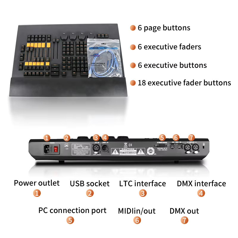 MA Command Wing/ Fader Wing DMX 512 Bühnenlicht-Controller in Schwarz für LED Par-Scheinwerfer, Moving Heads und Spotlights - Bild 2