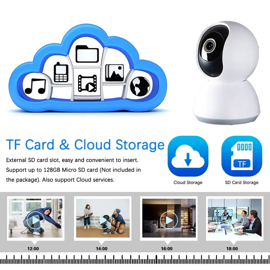 NINIVISION Smart Home Baby Monitor 2K PTZ IP Kamera mit 5MP Auflösung, Wifi, Two-Way Audio und Auto Tracking, Weiß - Bild 4