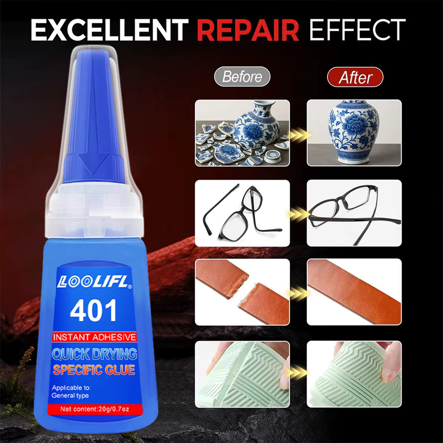 Loolifl 401 Instant Super Glue Universal Sekundenkleber für Harz, Keramik, Metall und Glas - Bild 3