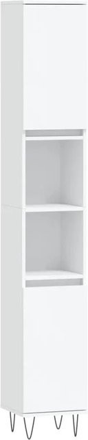 vidaXL Badschrank Weiß im industriellen Stil mit Türen und Regalfächern, B/T/H: 30 x 30 x 190 cm - Bild 1