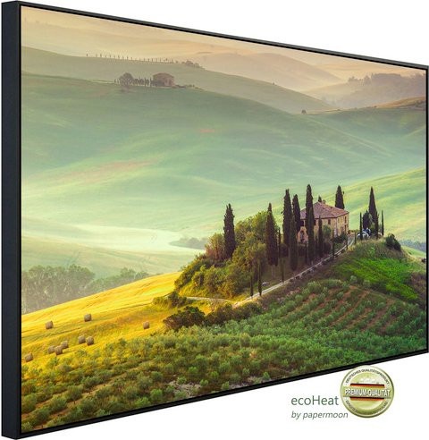 papermoon EcoHeat Infrarotheizung Toskana Farm Landschaft in Bunt mit Matt-Effekt, App-Steuerung und Überhitzungsschutz - Bild 1