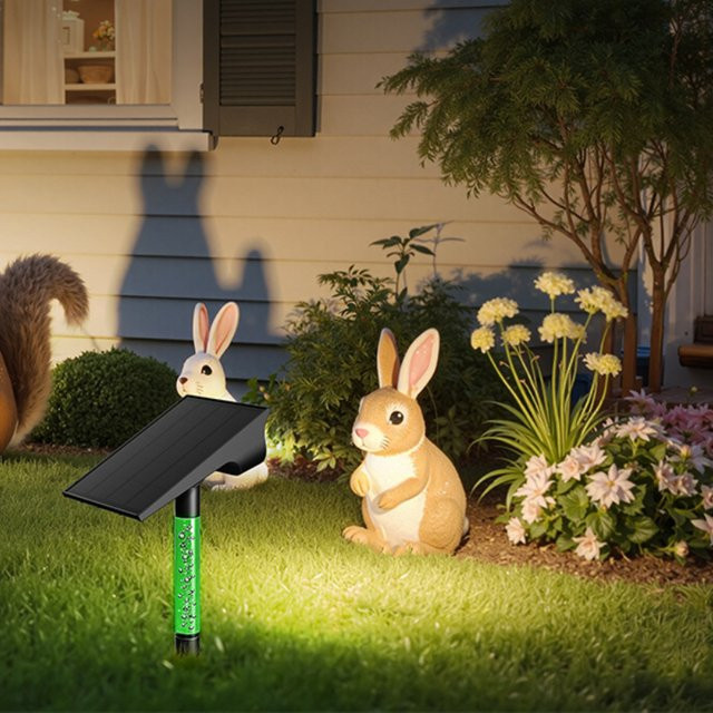 intelamp Solar LED Landschaftsbeleuchtung für den Außenbereich wasserdicht mit integriertem LED-Strahler für Garten und Terrasse - Bild 1