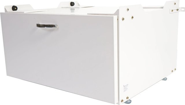 Waschmaschinenunterschrank MCW-E50 mit Schublade als Sockel Podest Erhöhung in Weiß, B/T/H: 33 x 61 x 52 cm - Bild 1