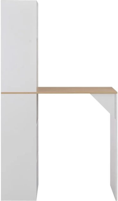 vidaXL Bartisch mit Schrank in Weiß und Natur-Tischplatte, B/T/H: 115 x 59 x 200 cm - Bild 1