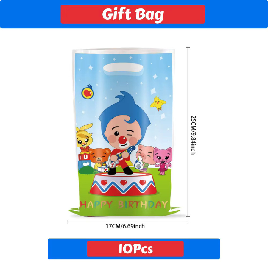 Plim Cartoon Clown Party Geschenktüten für Kinder aus wasserdichtem Kunststoff in Mehrfarben - Bild 3