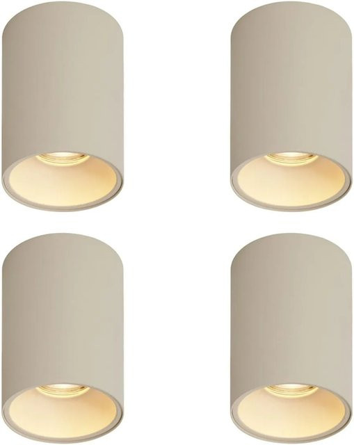 QAZQA 4er Set Moderne Aufbaustrahler Beige Rund GU10 aus Metall - Bild 1