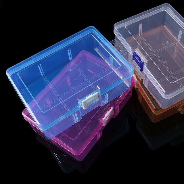 YouYoungDifferent Transparente Kunststoff Lagerbox für Schmuck und Hardware, Pink - Bild 1