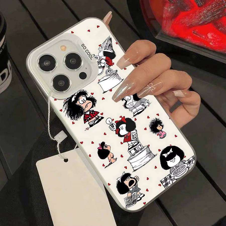 Mesuca M-Mafalda Handyhülle für iPhone 17 16 15 14 13 12 11 Pro Max Plus in Silber mit stoßfester Rückseite - Bild 5