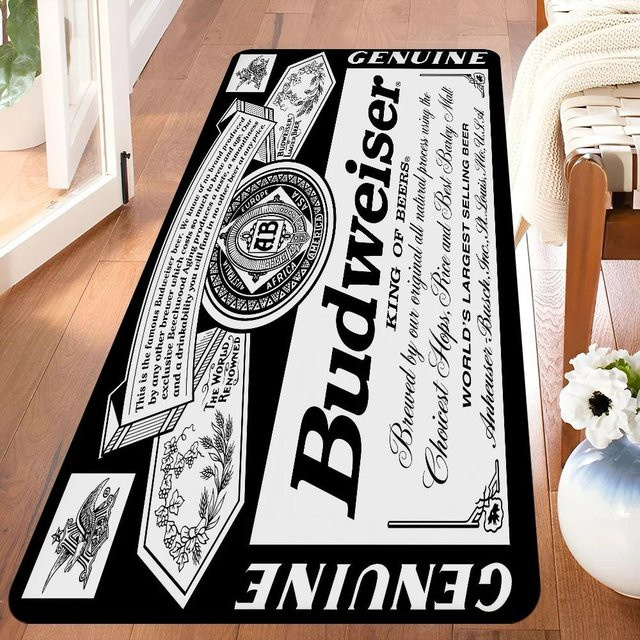 Budweiser King of Beer Teppich von Karpetti, Schwarz, B/T: 60 x 40 cm, rutschfest und aus Polyester - Bild 1