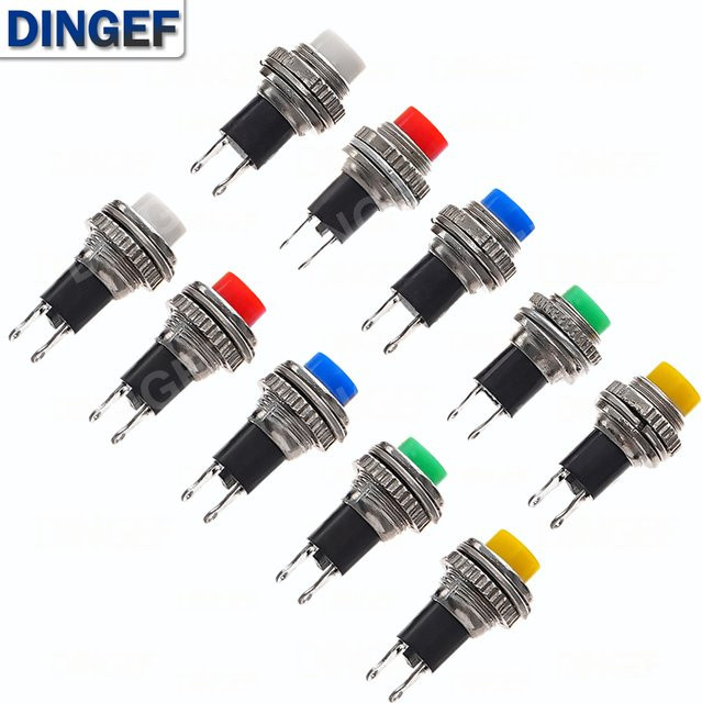 DNIGEF Momentan AUS-EIN Drucktastenschalter DS-316 DS-314 mit oberem Schraubgewinde für Schalttafelmontage, Mehrfarbig, 10 mm - Bild 1