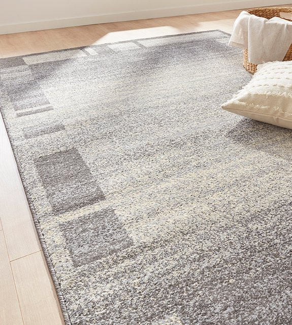 Moderner Kurzflor Teppich Peyer Syntex Ylva in Grau mit Bordüren-Design B/T: 80 x 150 cm - Bild 1
