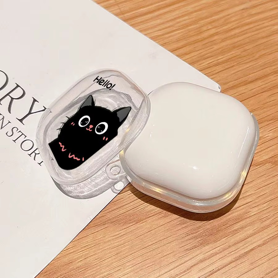 Hello Cute Cat Schutzhülle für Samsung Galaxy Buds 4 Pro, 3 Pro, 4 Pro Live, 3 FE, transparent - Bild 4