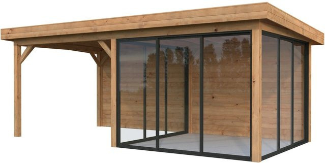 Palmako Pavillon Lenna Set 406 Slide aus tauchgrundiertem Fichtenholz in Braun, B/H/T: 588 x 245 x 300 cm - Bild 1