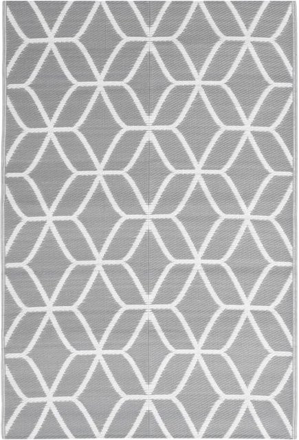 vidaXL Outdoorteppich Grau Modernes Design aus Polypropylen B/B: 140 x 200 cm - Bild 1