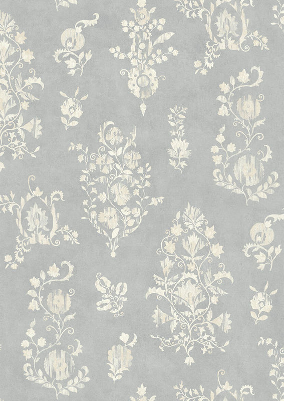Lewis & Wood Tapete Sicilia in Grau mit floralem Vintage-Design und botanischem Muster aus Vlies - Bild 2