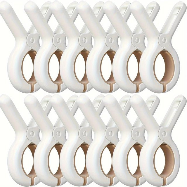 Yiran Furniture Handtuchklammern aus Kunststoff in Weiß, 12 Stück - Bild 1