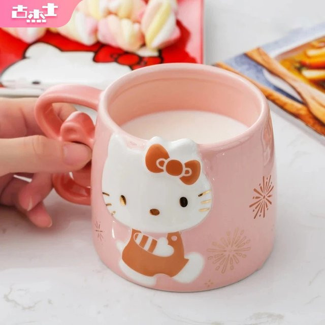 Sanrio Keramiktasse mit Hello Kitty und Kuromi Muster, 370 ml - Bild 1