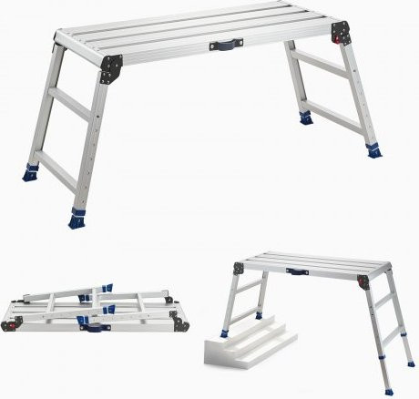 VEVOR Klappbare Arbeitsplattform aus Aluminium in Silber, höhenverstellbar 58,4-87,6 cm, B/T: 101,6 x 45,7 cm, Tragkraft 226,8 kg - Bild 1
