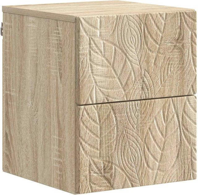 vidaXL Wandmontierter Nachttisch in Sonoma-Eiche, modern für dein Schlafzimmer, B/T/H: 34,5 x 33,0 x 40,0 cm - Bild 1
