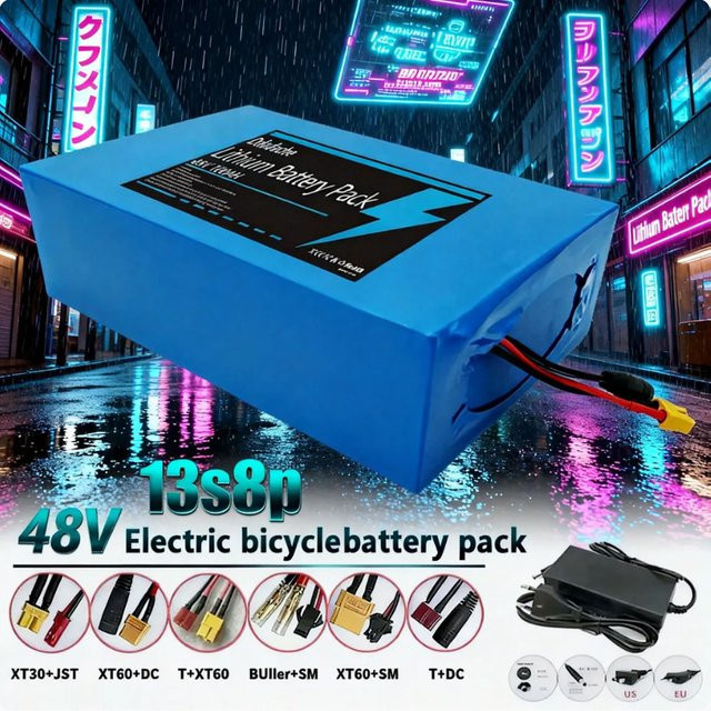 Ddadache Lithium-Ionen-Akku 13S8P 48 V mit 10000 mAh und integriertem BMS in Blau - Bild 1