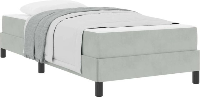vidaXL Boxspringbett mit Matratze und Taschenfederkern in Hellgrau, B/T/H: 90 x 220 x 45 cm - Bild 1