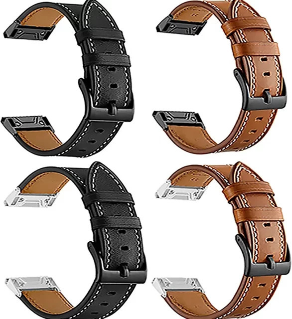QCTOG Uhrenarmband Leder, Schwarz, 26mm, 22mm - Bild 1