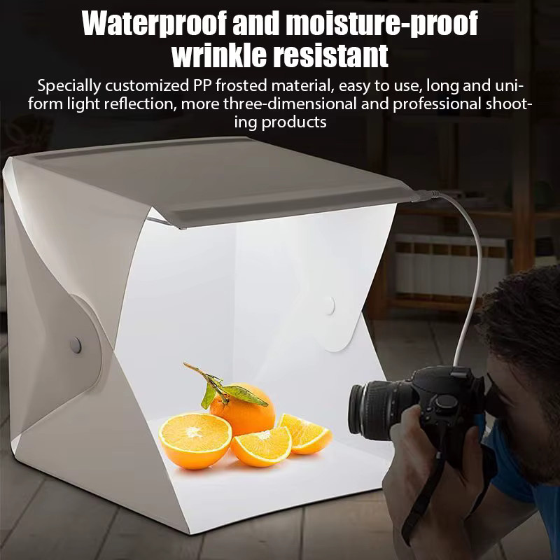 KAFNHCKA Tragbare Fotobox mit LED-Licht und 6 farbigen Hintergründen für DSLR-Kameras, Breite: 20 cm - Bild 3