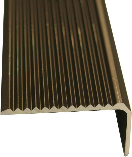 Praktikus Treppenwinkelprofil gelocht aus Aluminium in Bronze, B/H: 40 x 20 mm, Länge: 2500 mm - Bild 1