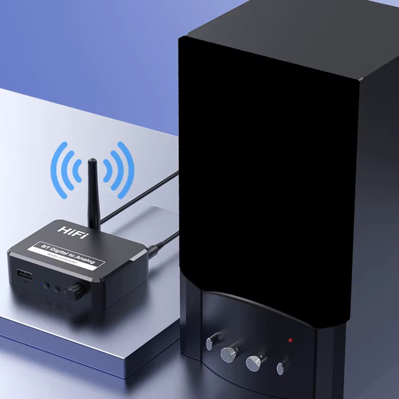 VAORLO Digital zu Analog Audio DAC Konverter mit Bluetooth 5.1, Optical Toslink zu 3,5 mm AUX und RCA L/R, Schwarz - Bild 3