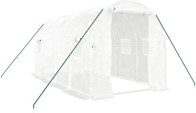 Gewächshaus furnicato mit Stahlrahmen in Weiß, Fläche: 8 m², H x B x T: 2 x 4 x 2 m - Bild 1