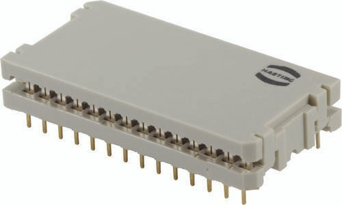 HARTING Leiterplattensteckverbinder 09170289622, 28-polig, 2 Reihen, Rastermaß: 2.54 mm, beige/grau - Bild 1