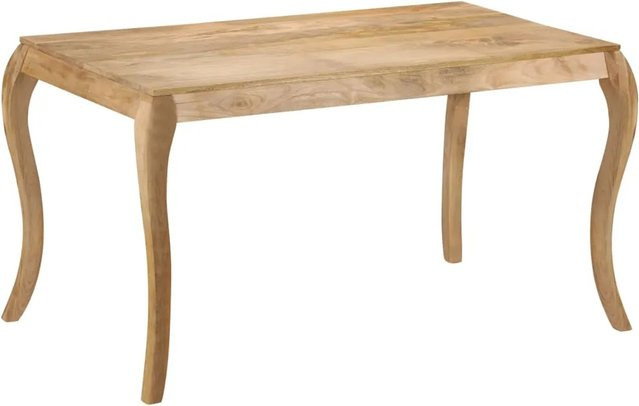 vidaXL Esstisch aus Massivholz Mango in Braun, rechteckig, B/T/H: 135 x 75 x 76 cm - Bild 1